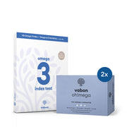 vabon omega-3 index test und vabon oh!mega Set: Selbsttest zur Bestimmung des Omega-3-Spiegels kombiniert mit zwei Packungen Omega-3 Jellies (600 mg Omega-3 pro Jelly). Perfekt zur Analyse und direkten Unterstützung der Omega-3-Versorgung.
